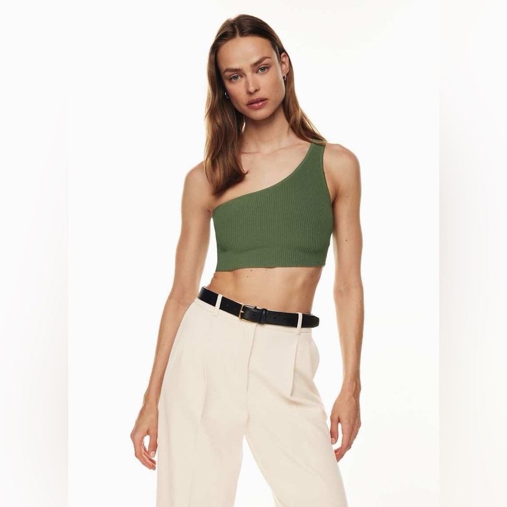 Aritizia Babaton Sculpt Knit One-Shoulder Cropped Tank